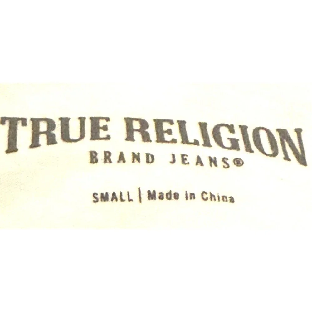 True Religion White Long Sleeve Red Drip Tee Shirt Size Small NWT